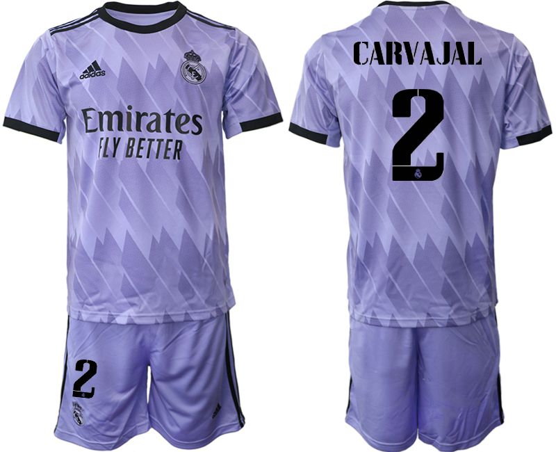 Men 2022-2023 Club Real Madrid away purple #2 Soccer Jersey